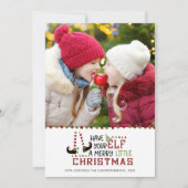 Whimsical Elf Merry Little Christmas Foto Feestdagenkaart (Voorkant)