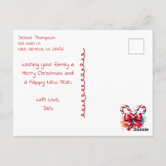 Whimsical Elf | Personalized Christmas Briefkaart (Achterkant)