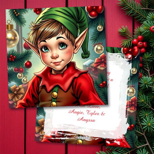 Whimsical Elf | Personalized Christmas Feestdagenkaart
