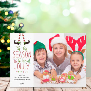 Whimsical Elf SEASON OM JOLLY TE ZIJN Feestdagenkaart
