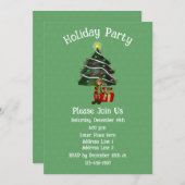 Whimsical Elf Tree Present Christmas Holiday  Kaart (Voorkant / Achterkant)