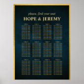 Whimsical Emerald Gold Fairy Wedding Seating Chart Poster (Voorkant)