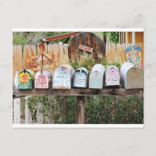 Whimsical en Artsy Mailboxes Briefkaart (Voorkant)