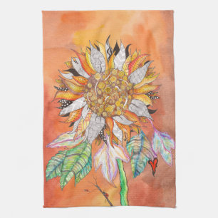 Whimsical en Colorful Sunflower Kitchen Towel Theedoek