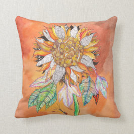 Whimsical en Colorful Sunflower Kussen