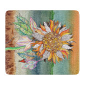 Whimsical en Colorful Sunflower Snijplank (Voorkant)