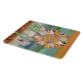 Whimsical en Colorful Sunflower Snijplank (Hoek)