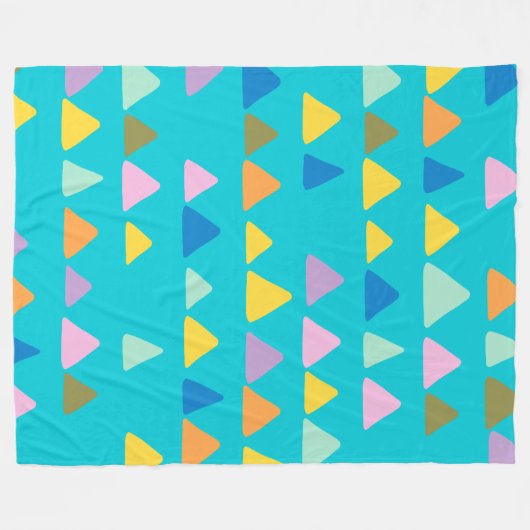 Whimsical en Cute Triangle Pattern in Turquoise Fleece Deken (Voorkant (Horizontaal))