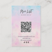 Whimsical en dromerig In Pastel Oorbel Display Visitekaartje (Achterkant)