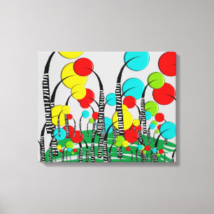 Whimsical en eigenzinnige boom kunst magische bos canvas afdruk
