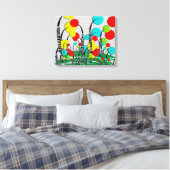 Whimsical en eigenzinnige boom kunst magische bos canvas afdruk (Insitu (Slaapkamer))