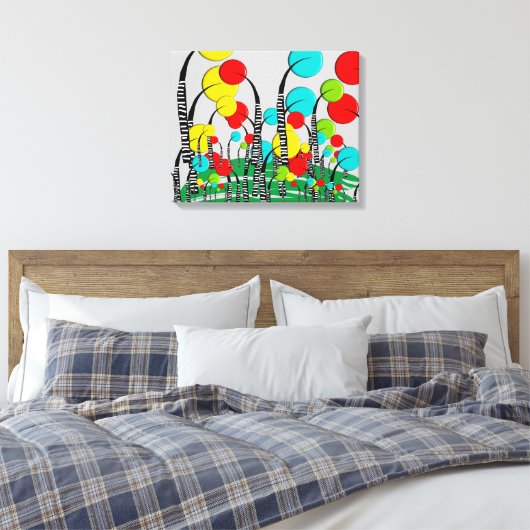 Whimsical en eigenzinnige boom kunst magische bos canvas afdruk (Insitu (Slaapkamer))