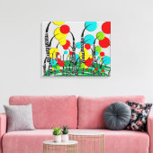 Whimsical en eigenzinnige boom kunst magische bos canvas afdruk (Insitu (Woonkamer))