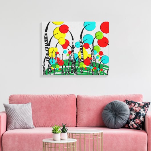 Whimsical en eigenzinnige boom kunst magische bos canvas afdruk (Insitu (Woonkamer))