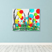 Whimsical en eigenzinnige boom kunst magische bos canvas afdruk (Insitu (Houten vloer))