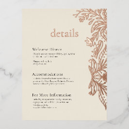 Whimsical en Elegant Folie Detail Enclosure Card Uitnodiging Briefkaart