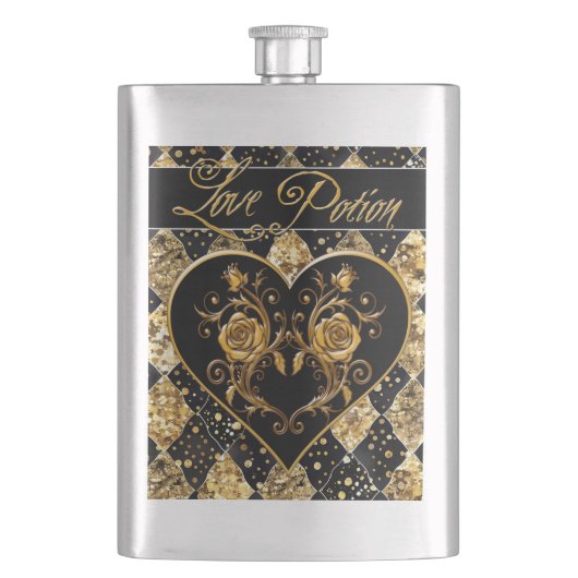 Whimsical en Elegant Gothic Love Potion Flacon (Voorkant)