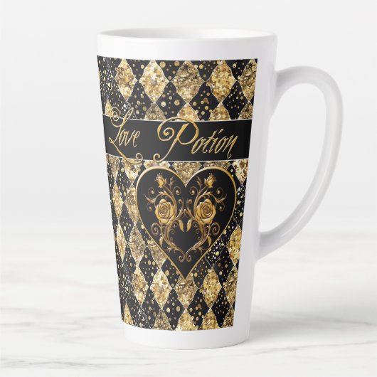 Whimsical en Elegant Gothic Love Potion Latte Mok (Rechts)
