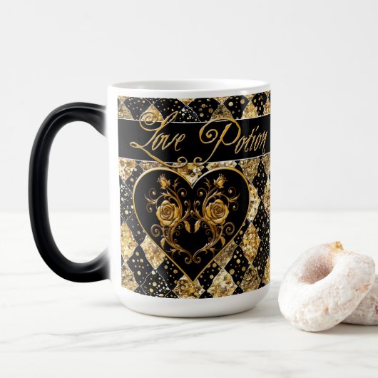 Whimsical en Elegant Gothic Love Potion Magische Mok (Met donut)