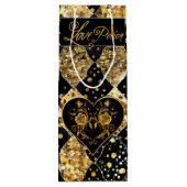 Whimsical en Elegant Gothic Love Potion Wijn Cadeautas (Achterkant)