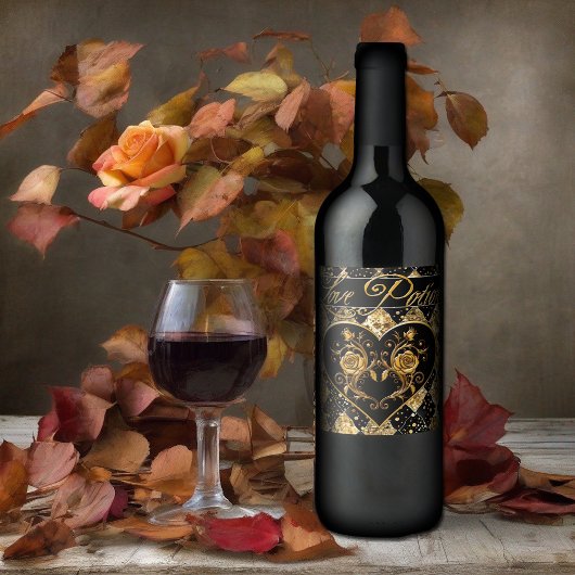 Whimsical en Elegant Gothic Love Potion Wine Wijn Etiket