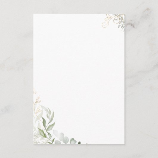 Whimsical en Gold Schedule of Events Informatiekaartje (Achterkant)