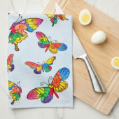 Whimsical en kleurrijk vlinder assortiment theedoek (Quarter Fold)