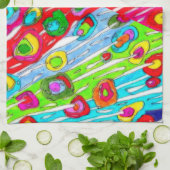 Whimsical en Kleurrijke Poppy Bloemen Keukendoek Theedoek (Gevouwen)