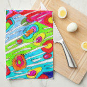 Whimsical en Kleurrijke Poppy Bloemen Keukendoek Theedoek (Quarter Fold)