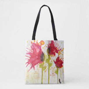 Whimsical en kleurrijke Poppy Canvas tas