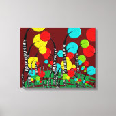 Whimsical en Quirky Tree Art Magical Forrest Red Canvas Afdruk (Voorkant)