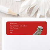 Whimsical en Schattig Blue Burrowing Owl Art Etiket (Insitu)