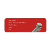 Whimsical en Schattig Blue Burrowing Owl Art Etiket (Voorkant)