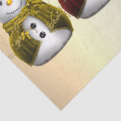 Whimsical en Schattige Kleurrijke Sneeuwmannen Ker Tissuepapier (Detail)