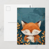 Whimsical en Schattige Slapen Red Fox Briefkaart (Voorkant / Achterkant)