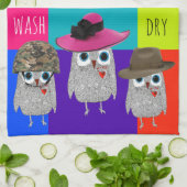 Whimsical en Schattigee Wise Owl keukenhanddoek (Gevouwen)