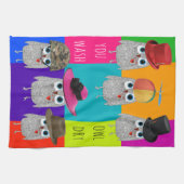 Whimsical en Schattigee Wise Owl keukenhanddoek (Horizontaal)