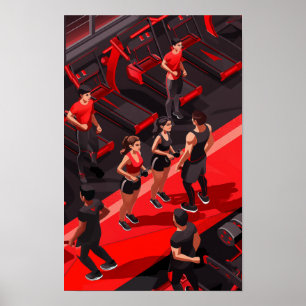 Whimsical en Vibrant Fitness Boot Poster