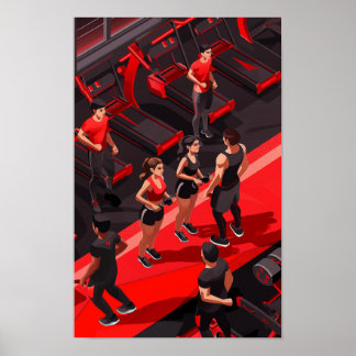 Whimsical en Vibrant Fitness Boot Poster