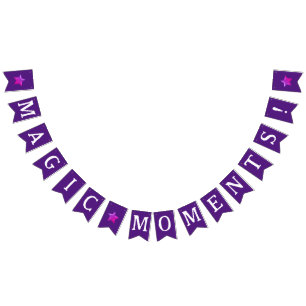 Whimsical Enchant Magic Paarse Halloween Verjaarda Vlaggetjes