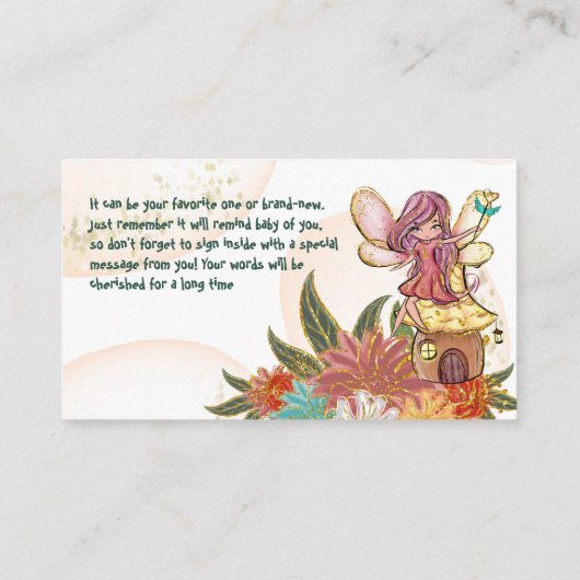 Whimsical Enchanted Fairy Ladybug Book Request Visitekaartje (Achterkant)