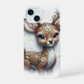 Whimsical Enchanted Fawn Portrait iPhone 15 Case (Achterkant)