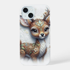 Whimsical Enchanted Fawn Portrait iPhone 15 Case