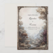 Whimsical Enchanted Forest bruiloft Kaart (Voorkant / Achterkant)