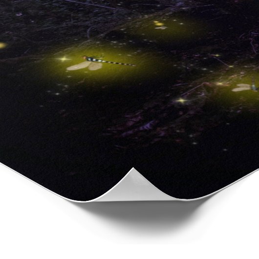 Whimsical Enchanted Forest Firefly Fairy House Poster (Hoek)