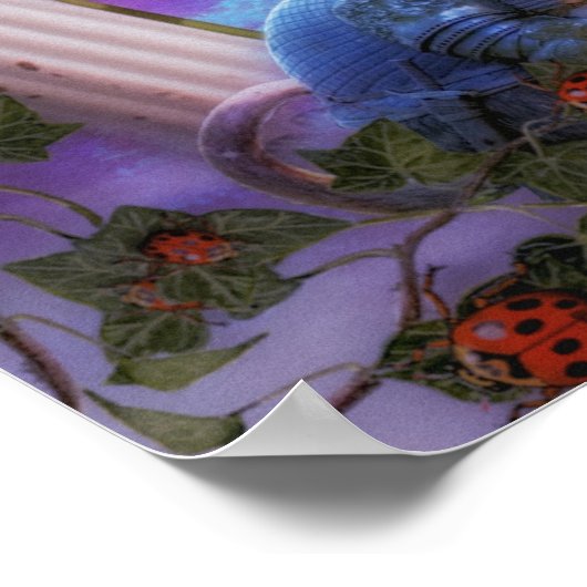 Whimsical Enchanted Forest Leeuw Fantasie Poster (Hoek)