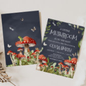 Whimsical Enchanted Forest Mushroom Baby shower Kaart