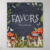 Whimsical Enchanted Forest Mushroom Favorieten tek Poster (Voorkant)