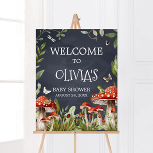 Whimsical Enchanted Forest Mushroom Welkom Poster