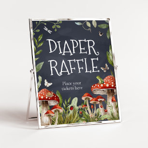 Whimsical Enchanted Forest Paddestoel Luier Raffle Poster